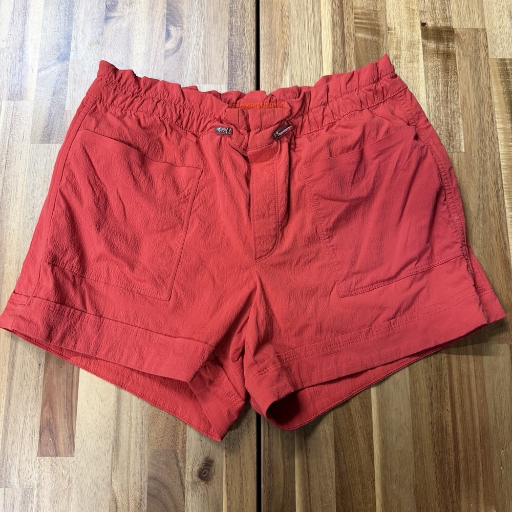Athleta Red Trekkie Paper Bag Short Lightweight Elastic Waist Red Size 6